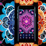 **A vibrant digital artwork showcasing Malaysian batik patterns interwoven with futuristic tech elements like holographic projections and AR interfaces.** This image represents the blend of traditional arts with digital innovation in Malaysia's creative sector.
